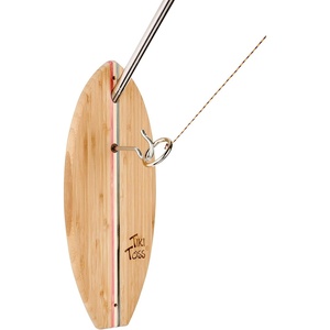image:imageHook and Ring Toss Deluxe Set  100 Bamboo with 5 Ft Telescoping Pole and All Parts Included  By Tiki Toss Americana Edition
